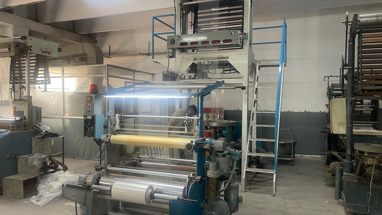 Low density polyethylene (LDPE ) monolayer extrusion 95% recycled resin #machine #extrusion #ldpe