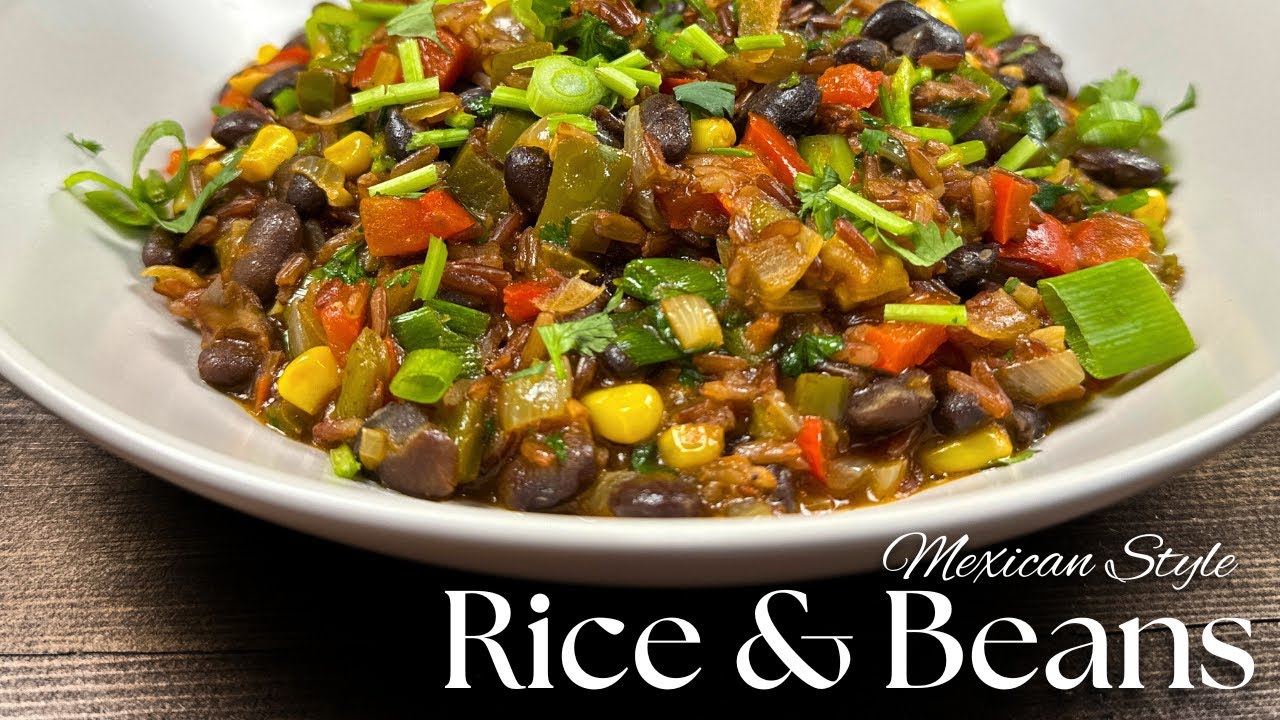 Mexican Inspired Rice and Beans Recipe (Healthy One Pot Black Bean Vegan Food)