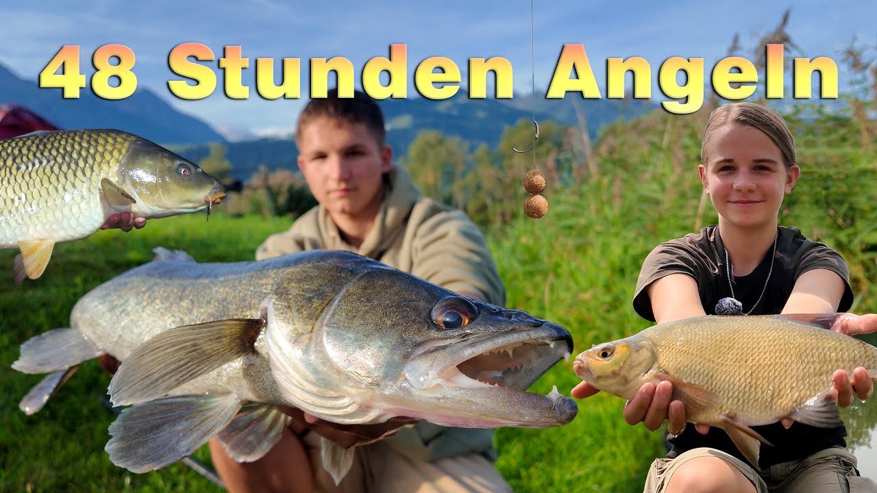 Angeln auf Karpfen, Zander und andere Fische: 48 Stunden Angeln mit verschiedenen Montagen 👀 🐟