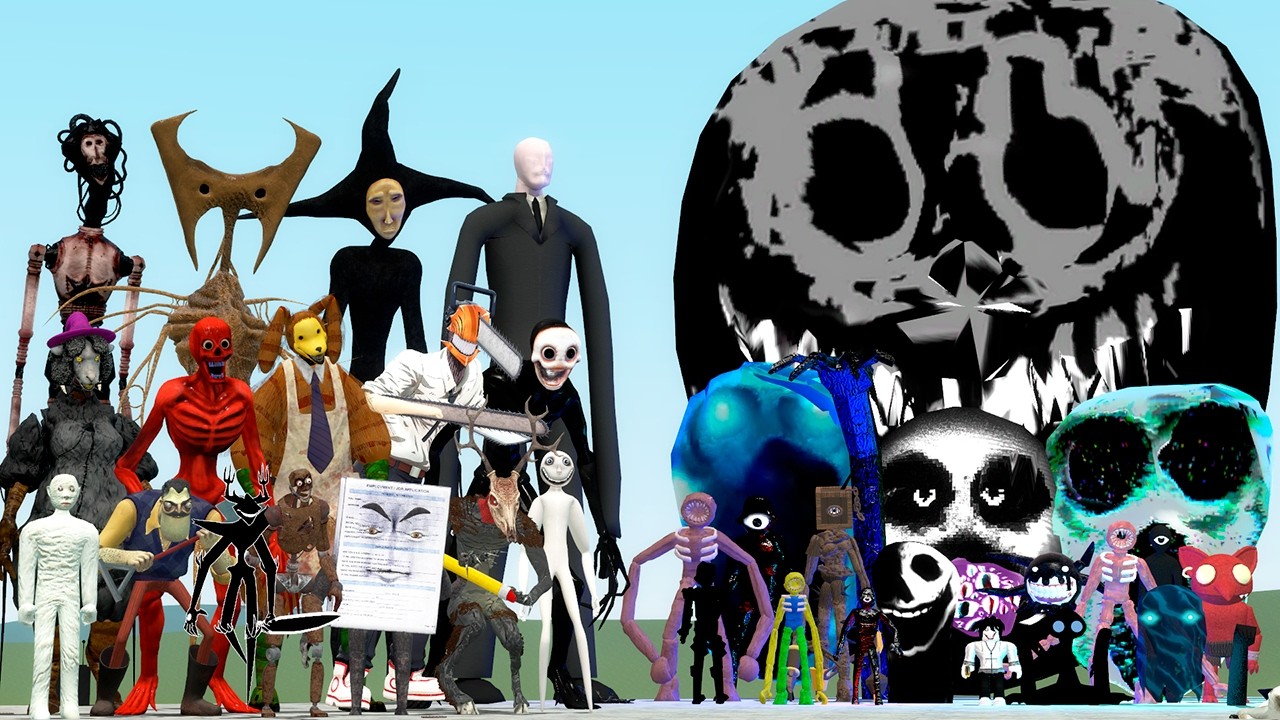 LOCUST, OBELISK AND THE BOILED ONE CREEPYPASTA VS ROBLOX DOORS MONSTERS (Garry's Mod)