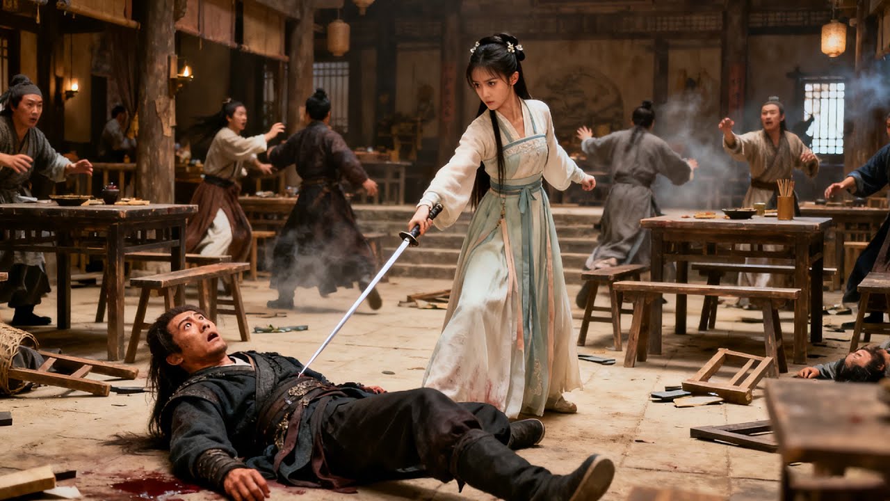 看似柔弱的少女竟是武功高強的黑衣殺手 ，一劍秒殺眾人！