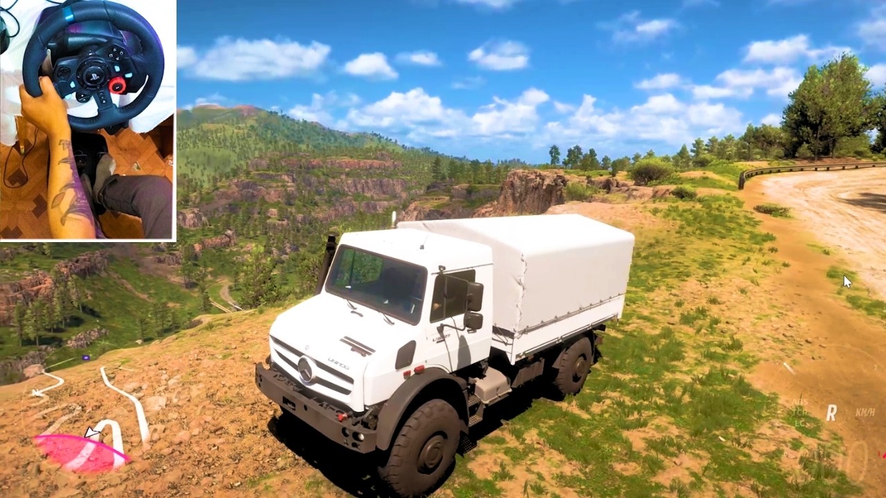 4K Mercedes Unimog Extreme Mountain Off-Road Drive | Logitech G29 Realistic Gameplay