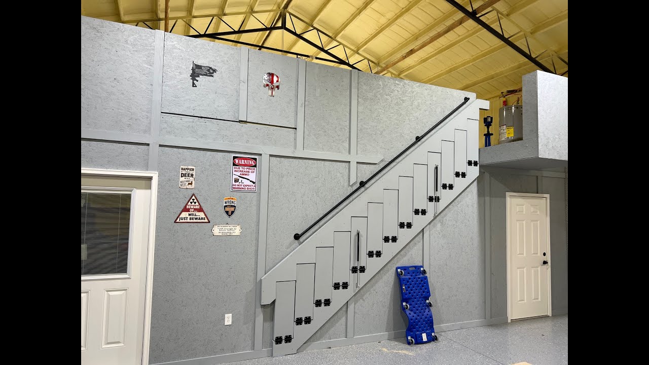 How I built a space-saving FOLDING STAIRWAY in my shop! #folding stairs #DIY