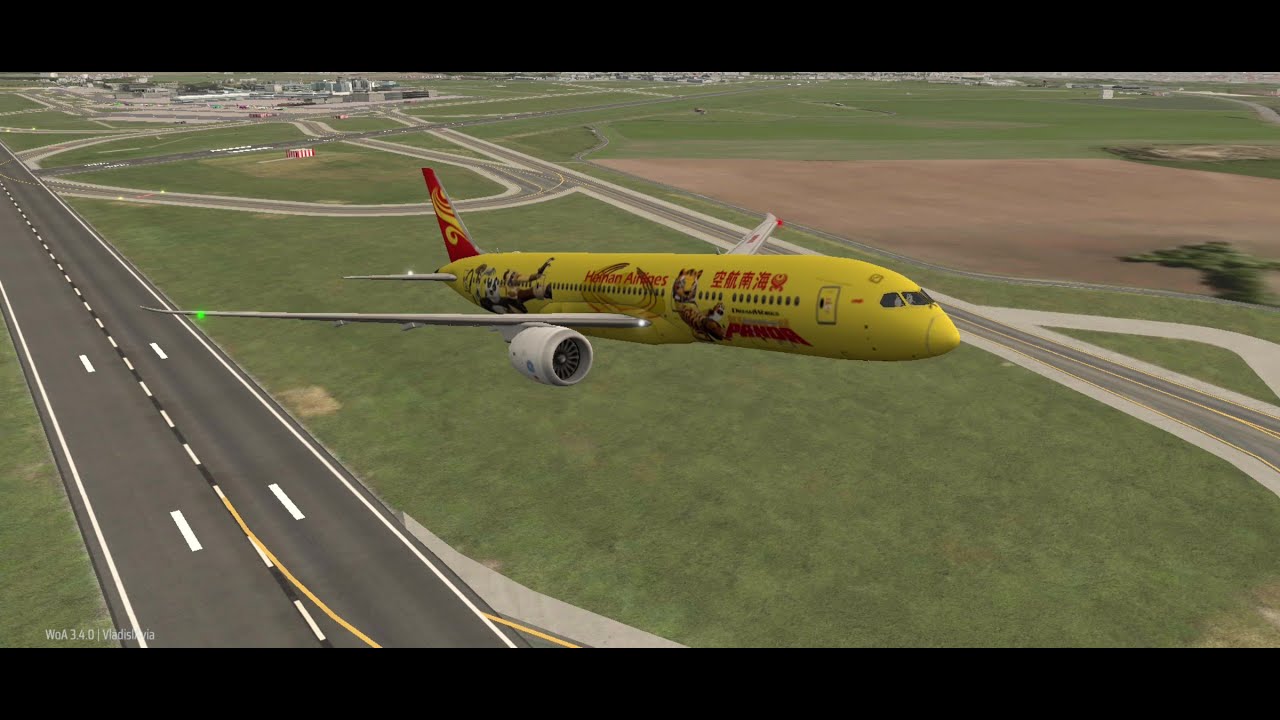 Boeing 787 Hainan Airlines unique livery, Beijing, China, Prague, landing, service, takeoff. B789