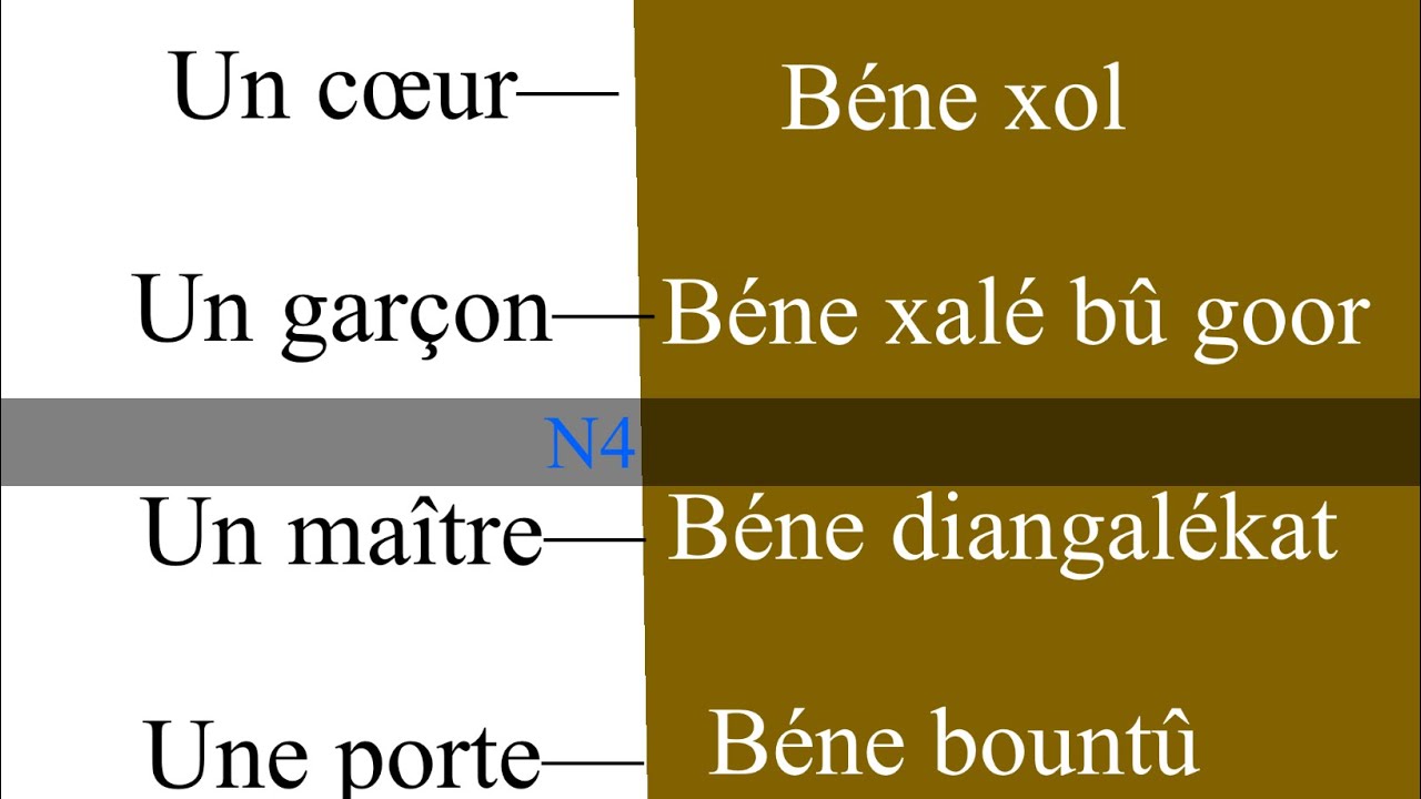 Apprendre en Wolof Des mots français plus utilisés actuellement N4