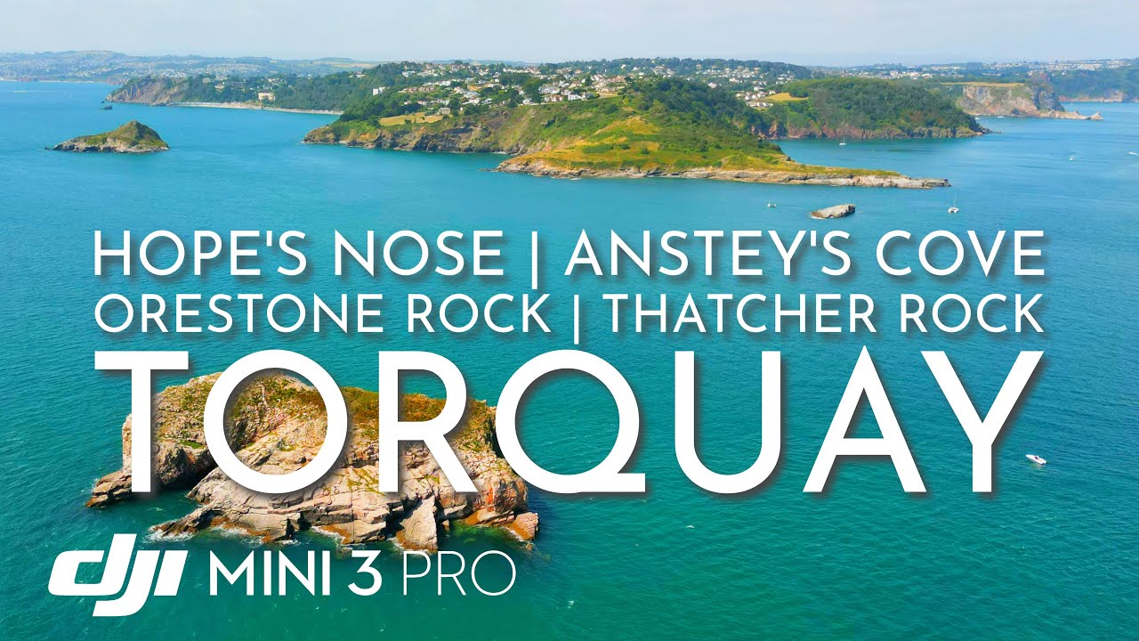 Torquay Drone 4K | Hopes Nose & Ansteys Cove, Orestone & Thatcher Rock Devon. DJI Mini 3 Pro