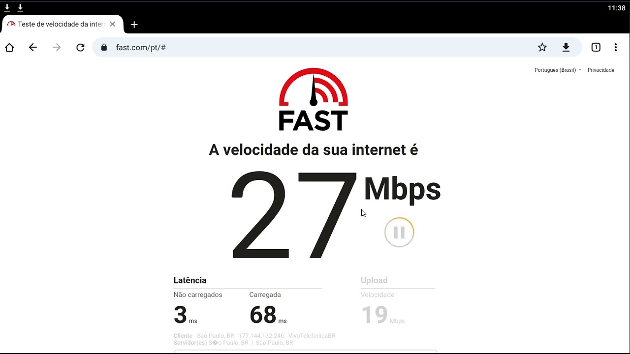 Fast - Teste de velocidade de internet