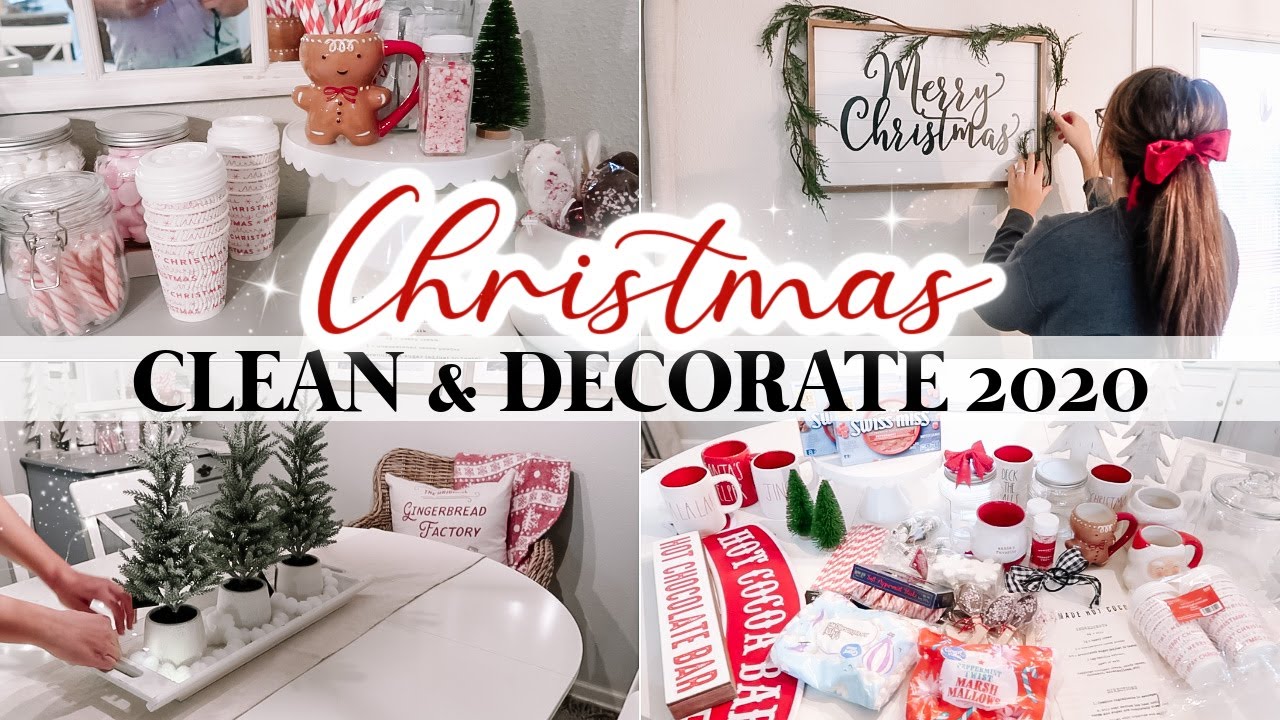 CHRISTMAS CLEAN & DECORATE WITH ME 2020 | CHRISTMAS HOT COCOA BAR IDEAS & DECORATING FOR CHRISTMAS!