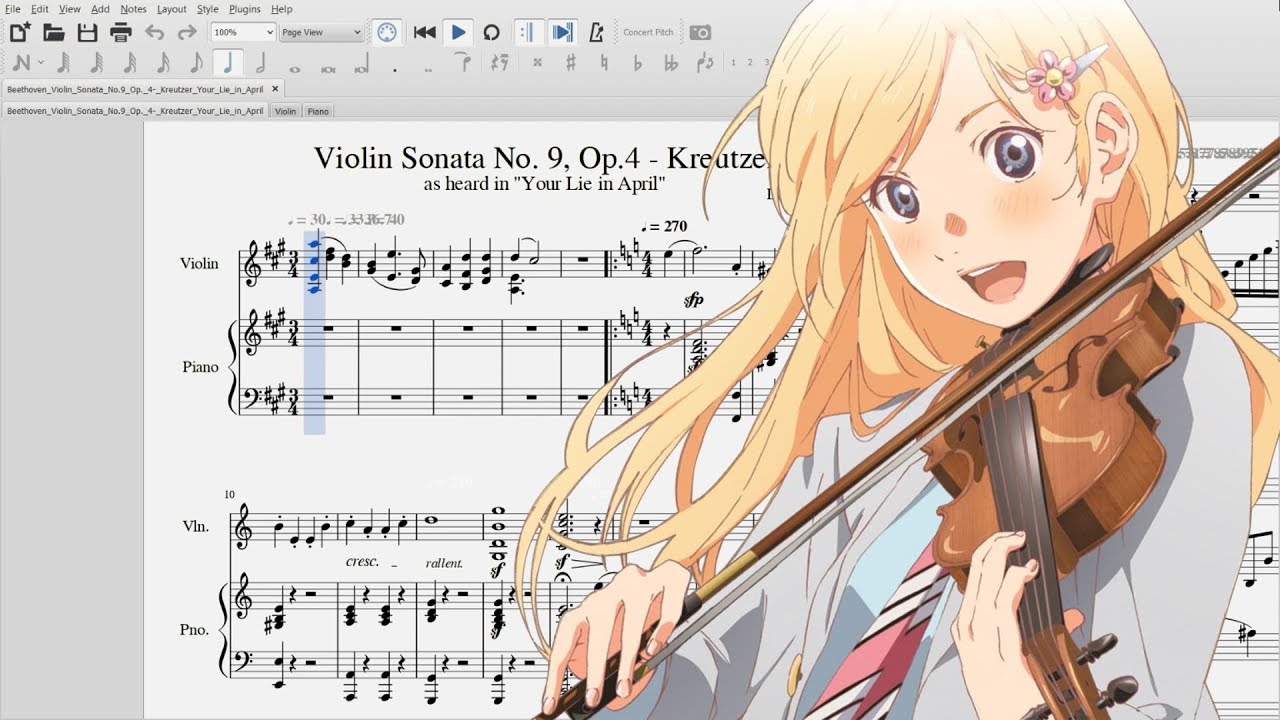Beethoven Violin Sonata No.9, Op. 4- "Kreutzer" (Your Lie in April)