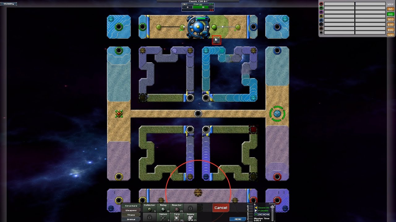 Creeper World 3 Colonial Space (2x Speed): Classic CSM B-1, by builder17