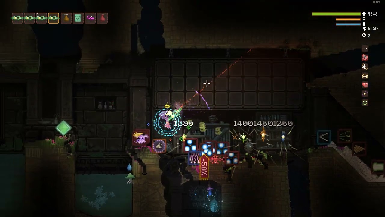 Noita 33 orb run big damage wand