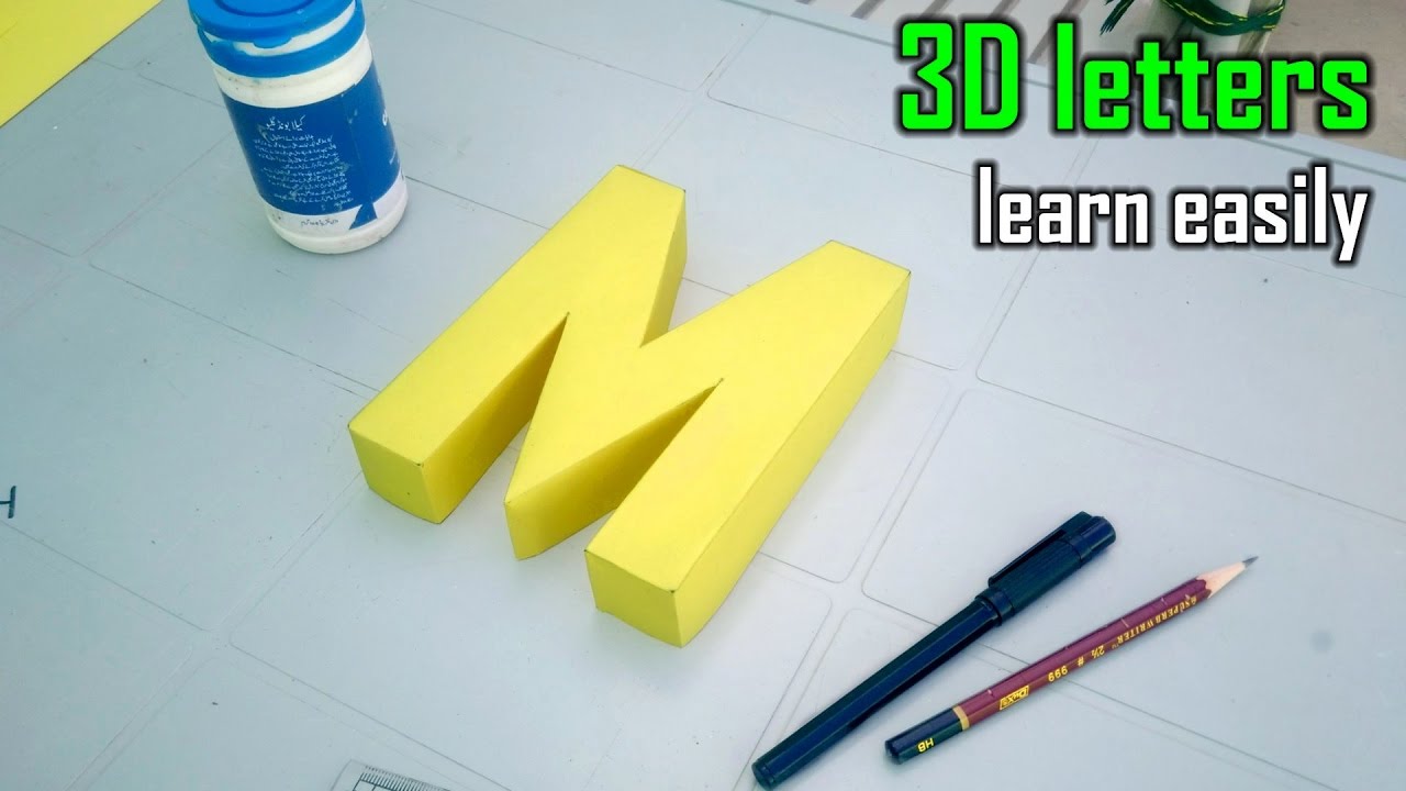 how make 3d letters from paper, letter M m