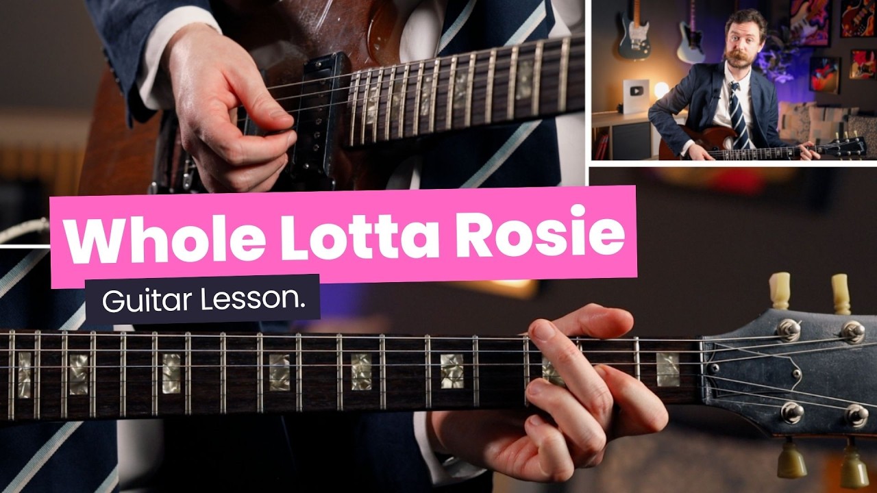 Как играть песню Whole Lotta Rosie — урок игры на гитаре AC/DC