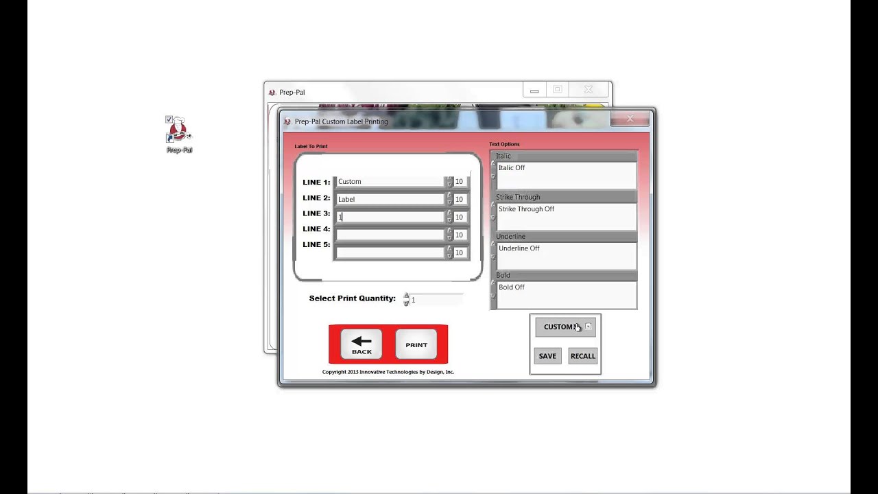 Print Custom Label with Prep-Pal 3