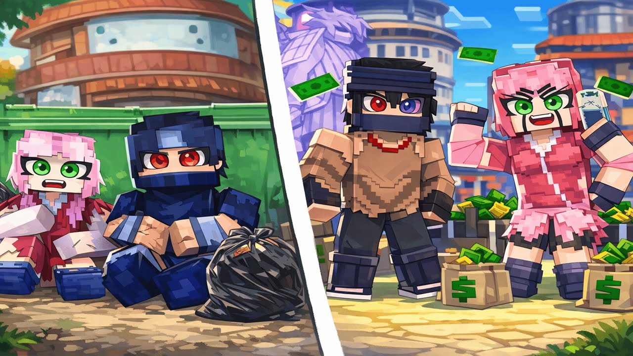 SAKURA e SASUKE MUDARAM DE VIDA no MINECRAFT!