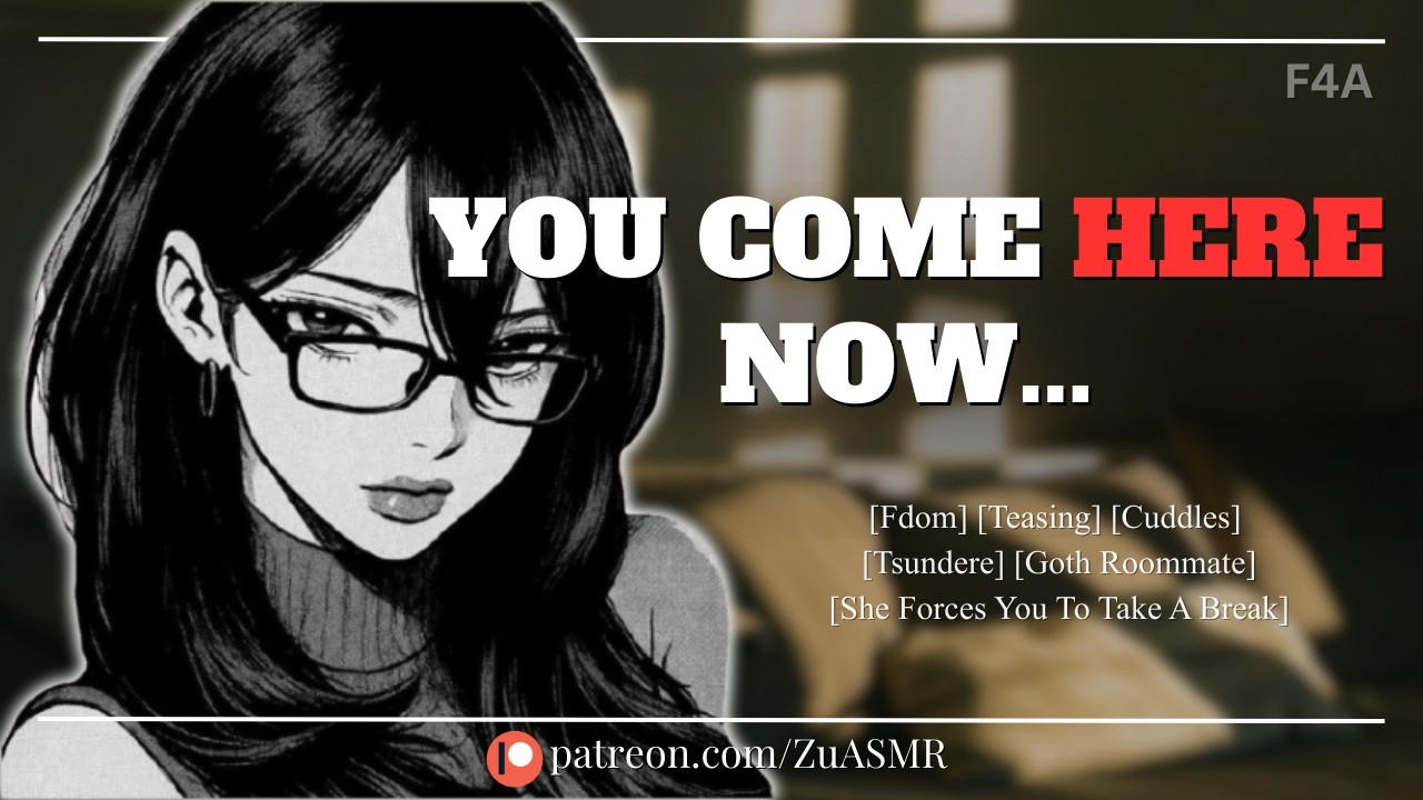 Tsundere Goth Roommate Aggressively Forces You To Sleep |F4A| Fdom| Overworked| Cuddles| ASMR RP