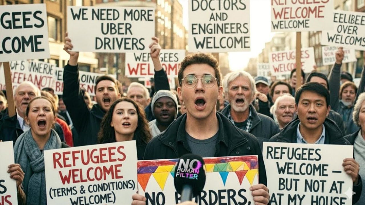 Refugees Welcome? We Asked Protesters To Take One In 😂 | Veo 3 AI