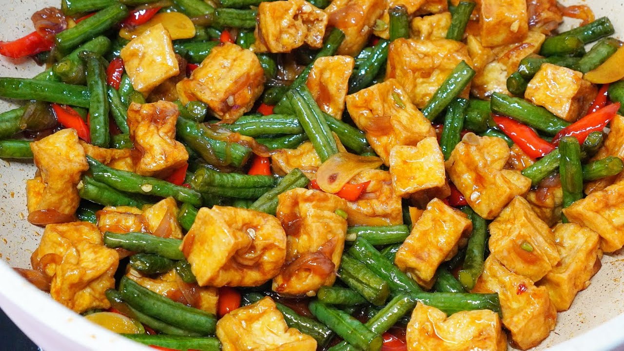 BIKIN LAHAP MAKAN!! TUMIS TAHU KACANG PANJANG SAUS TIRAM GURIH BANGET!!