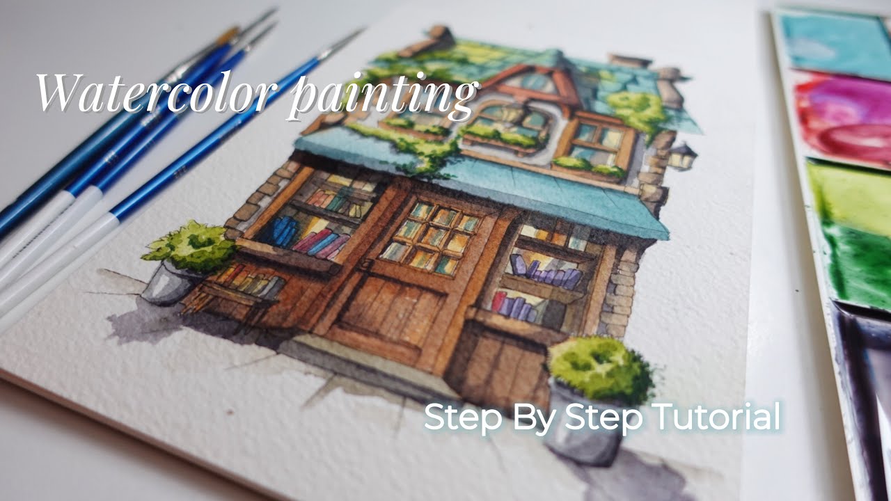 “Watercolor Painting a Cozy Café | real time Tutorial”