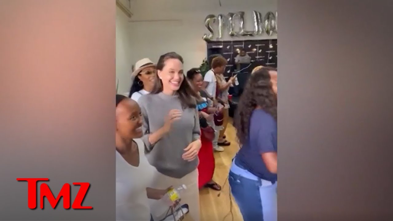Angelina Jolie Does The Electric Slide At Daughter Zahara's College Event | TMZ LIVE