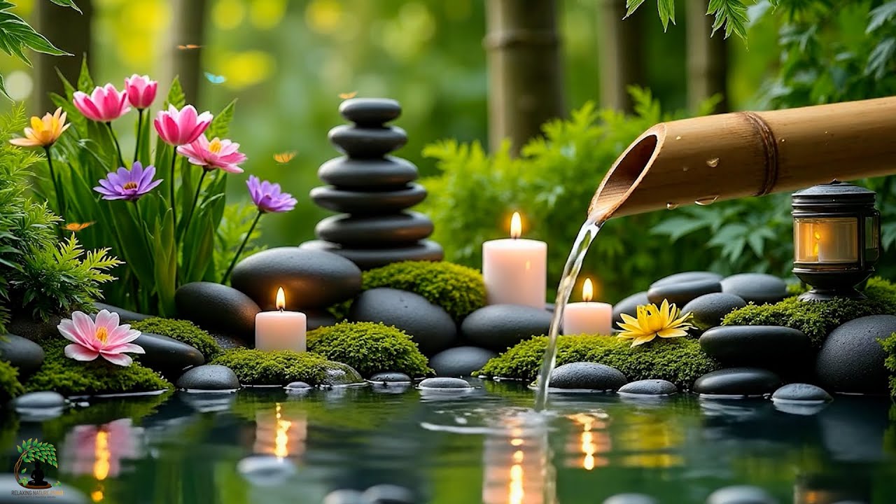 Relaxing Sleep Music with Bamboo Water Sound🌿Relaxing Sleep, Study & Calming Deep Relaxation