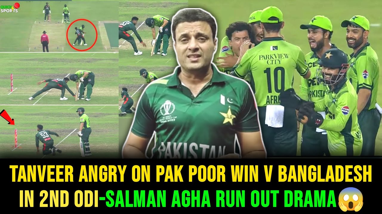Tanveer Angry😡On Pak Poor Victory Against Bangladesh In 2nd ODI | Salman Agha Run Out Drama😱 | Asif 
