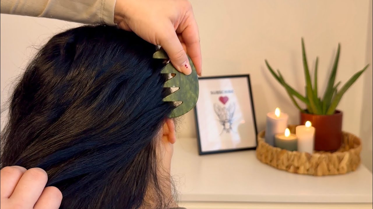 ASMR Jade Comb Hair Brushing & Scalp Sounds for Sleep & Stress Relief 