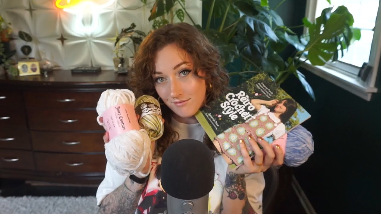 ASMR | 🧶 Crochet Supplies Haul (Rambling Whispers, Book Tapping, Fabric Scratching)