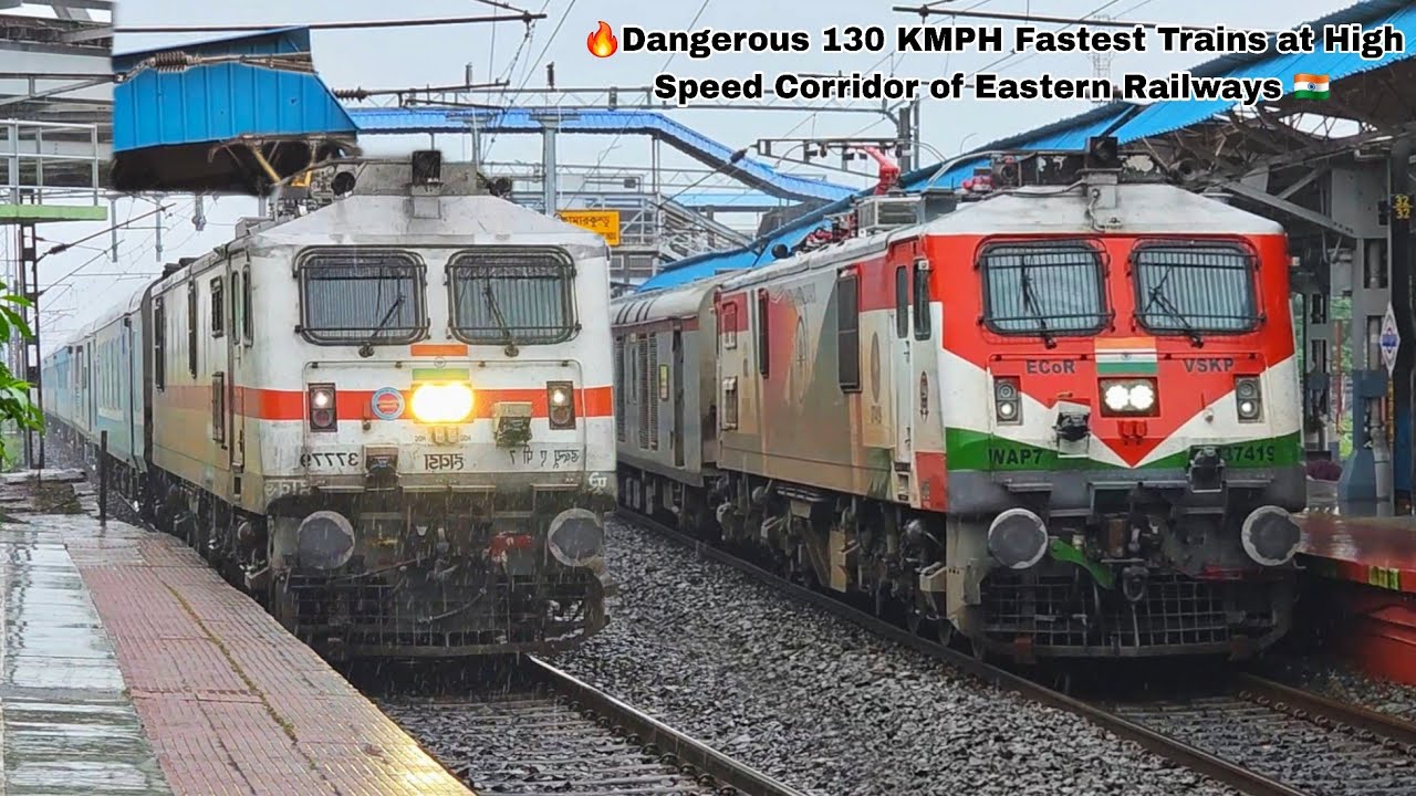 🔥JAMALPUR + AJMER EXPRESS Dangerous 130 KMPH Fastest Train at High Speed Corridor of Eastern India🇮🇳