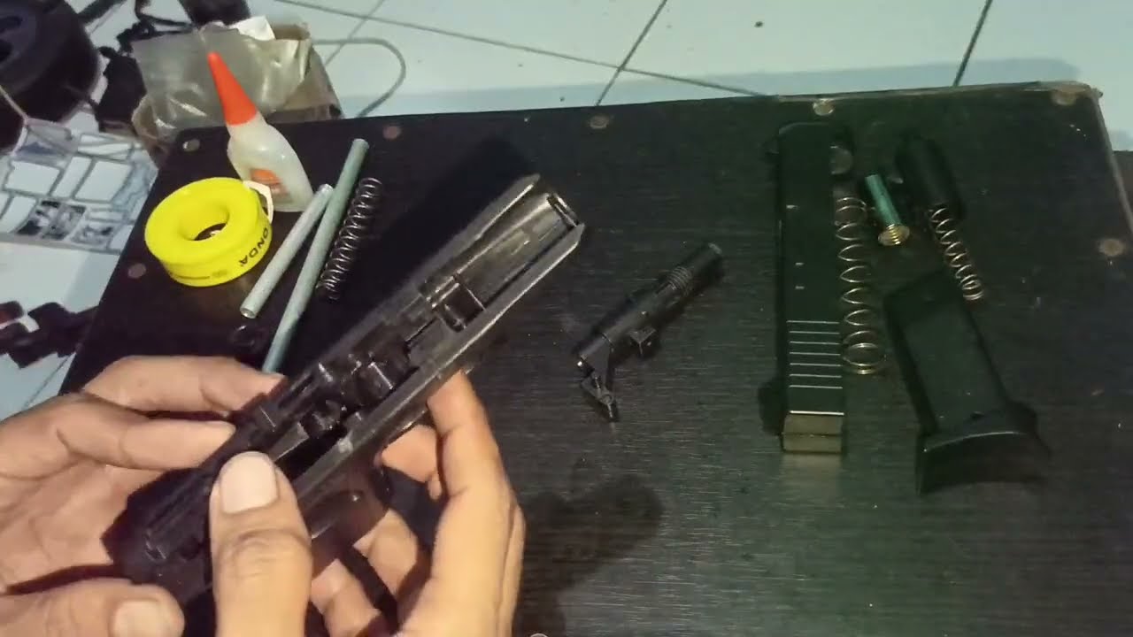 Tutorial upgrade airsoft spring G26 //perkuat piston, padat kompresi, ganti inbar