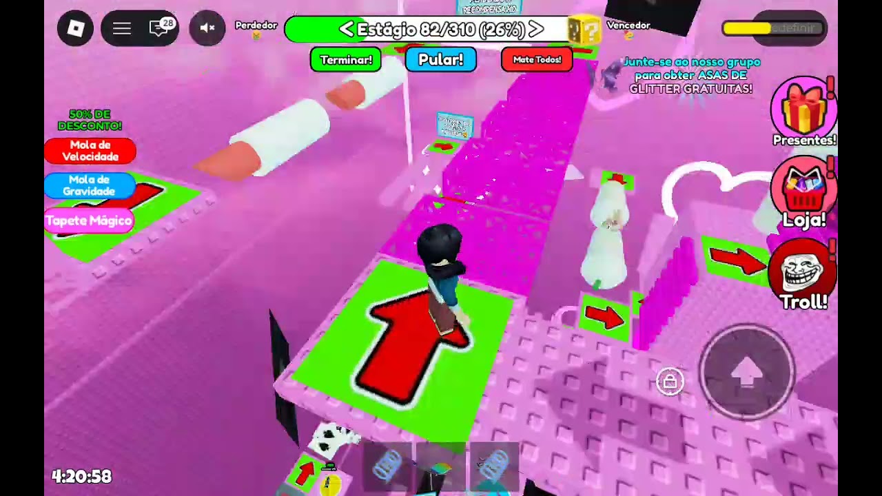 Joguei parkour e no final perdi