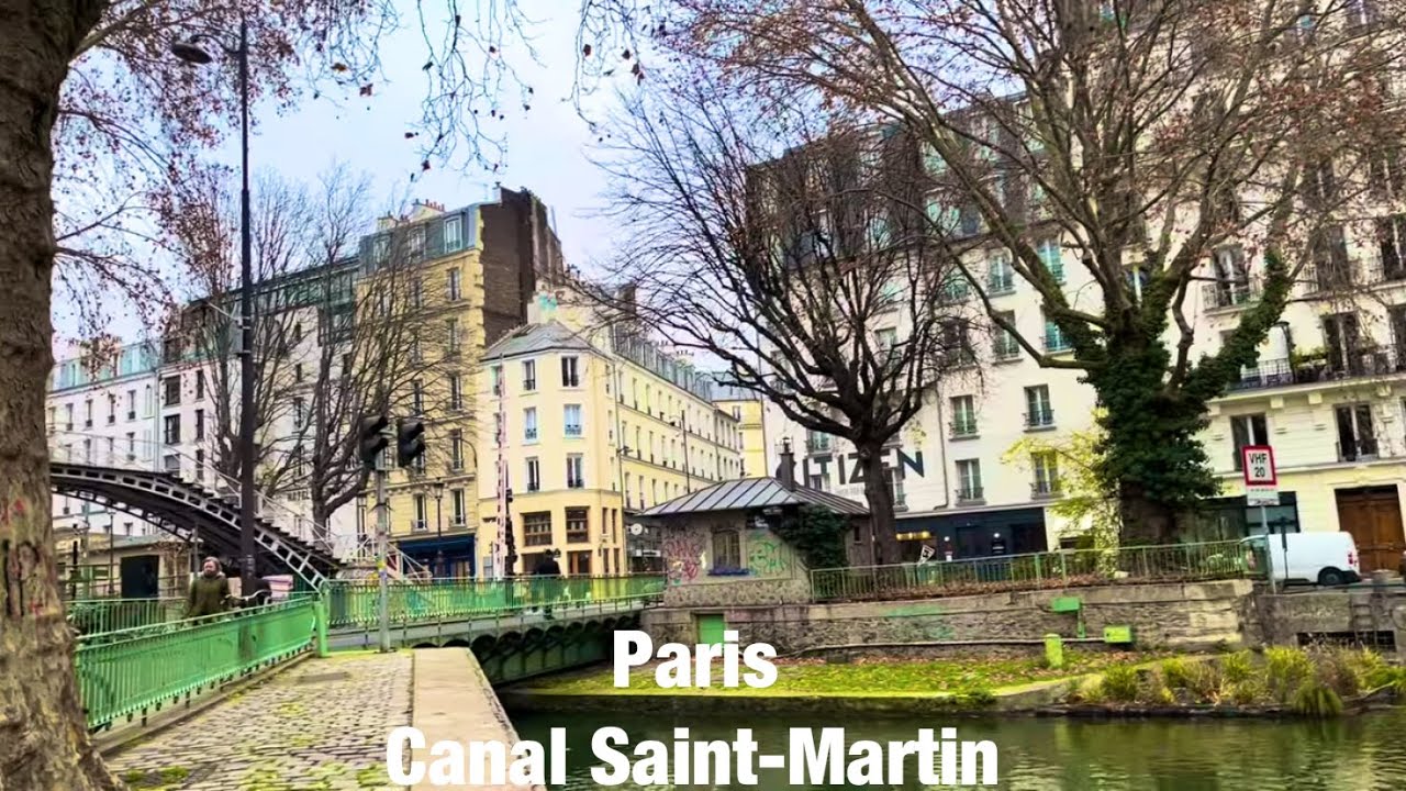 Paris city walks  Canal Saint-Martin  Paris, France 4K