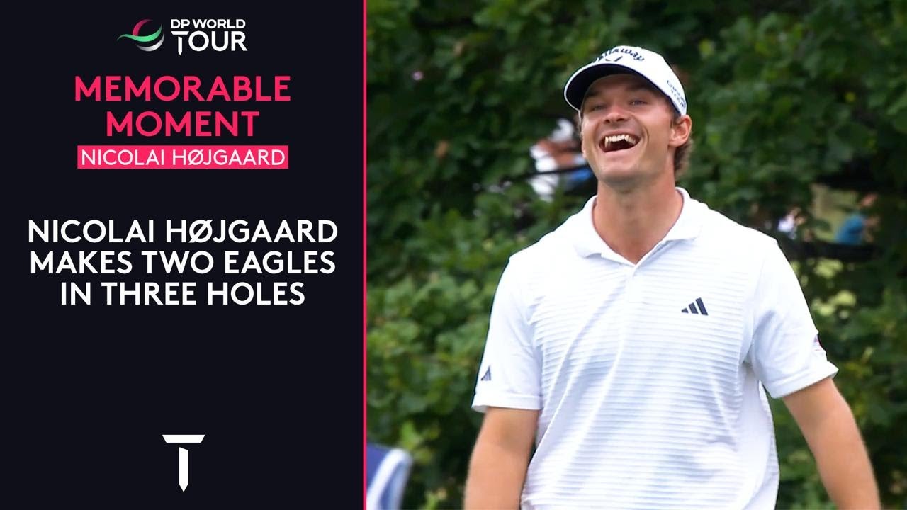 Nicolai H&oslash;jgaard makes TWO Eagles in THREE Holes | 2025 Danish Golf Championship