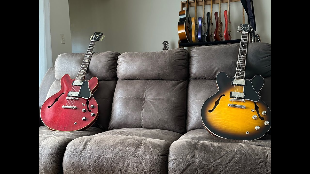 Vintage 1965 Gibson ES-335 Vs. 2001 Gibson Memphis ES-335 with Sheptone Blue Sky pickups
