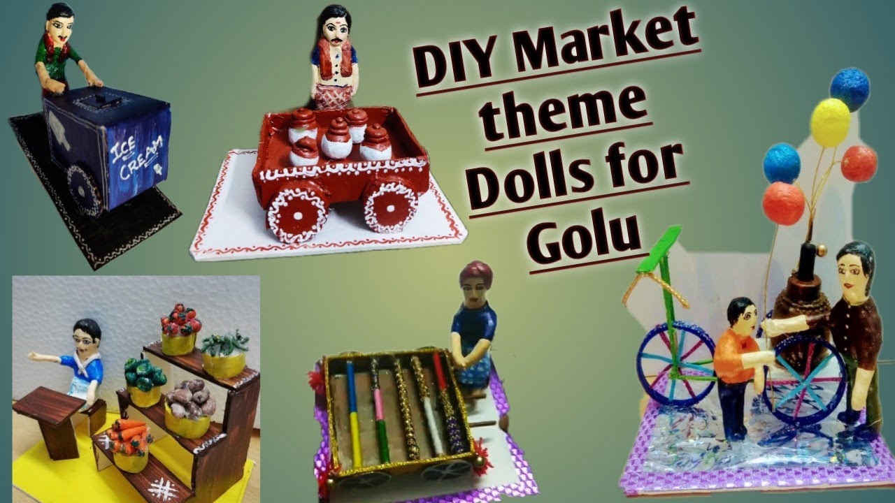 Market/park theme Golu dolls Making | Navaratri golu themes |Navaratri golu decoration ideas at home