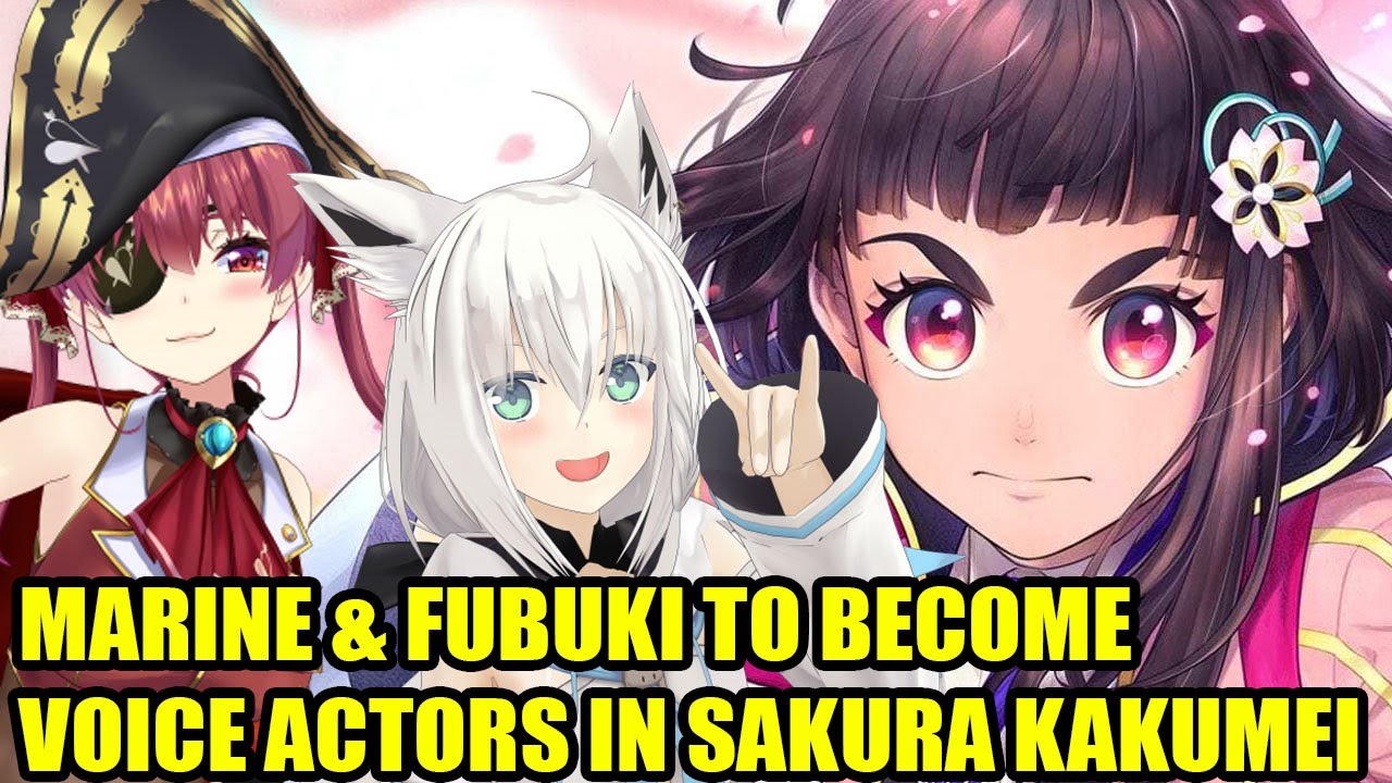 Sakura Kakumei to add Vtubers Marine & Fubuki as Voice Actors if game reaches 300k Pre-Registers!