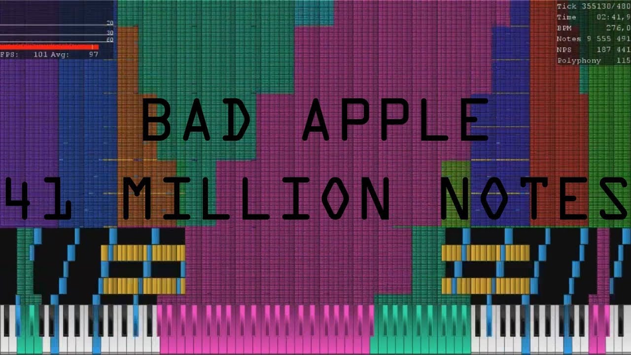 [Black Midi] Bad Apple but it's insane - 41 Million notes live play