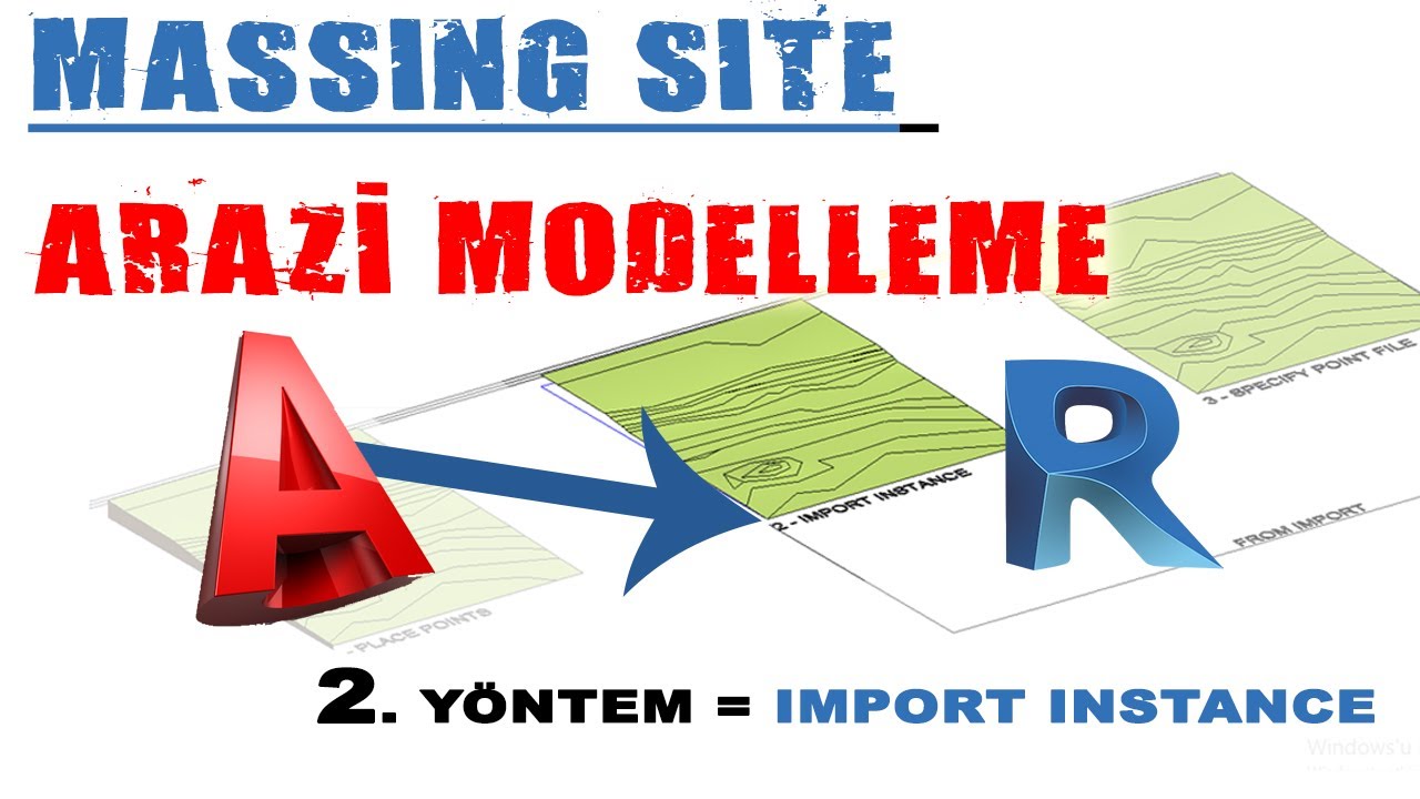 Autocad'ten Revit'e Arazi Modelleme 👉 IMPORT INSTANCE ☑️ 2. YÖNTEM