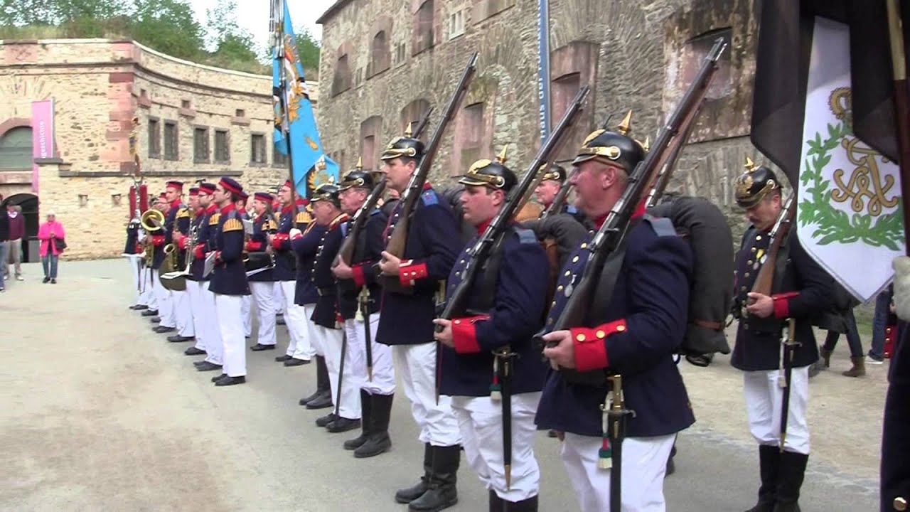 Preussentage auf dem Ehrenbreitstein wenn die Soldaten ins Manöver ziehen