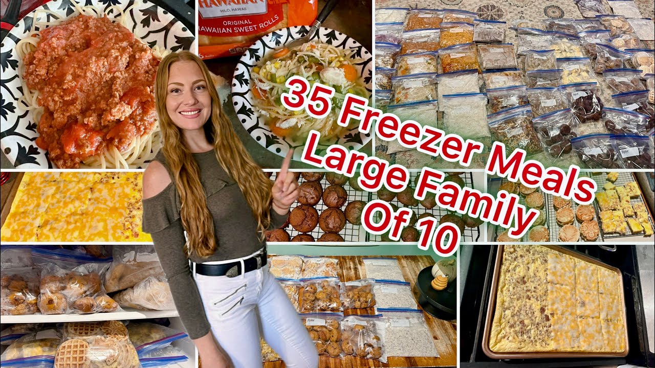 35 Freezer Meals for a LARGE Family | 🎄Christmas Tree setup | Dad turns 37 🎉