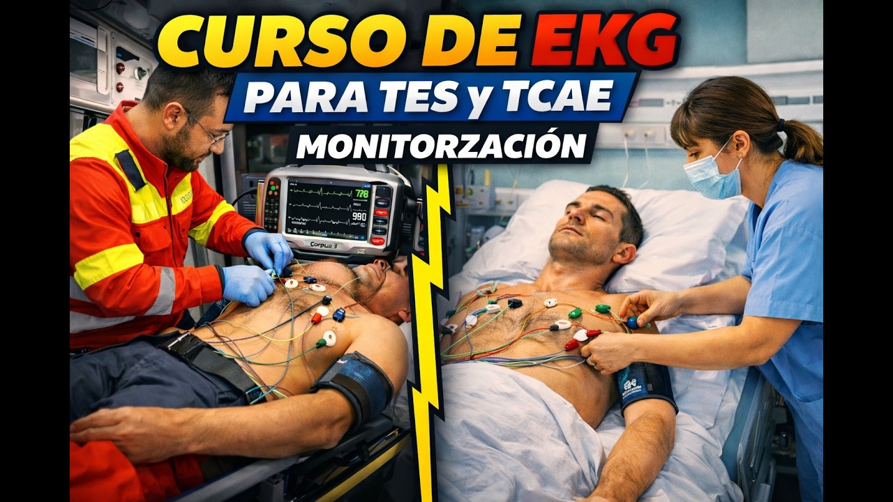 curso de elctrocardiografia básica para T E S  y T C A E   vídeo 2 colocación de electrodos monitor