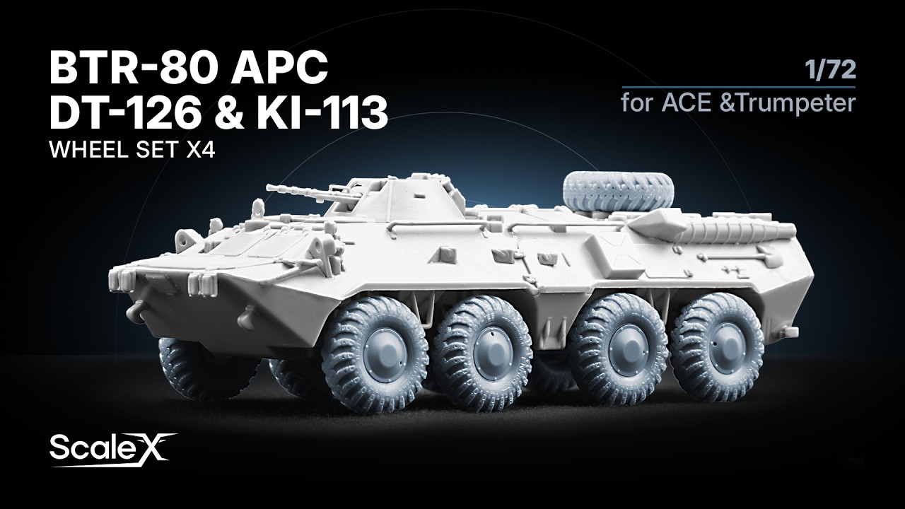 ScaleX BTR-80 Wheel Sets Preview. WM-72013, WM-72014 Weighted & Ordinary sets, 1:72