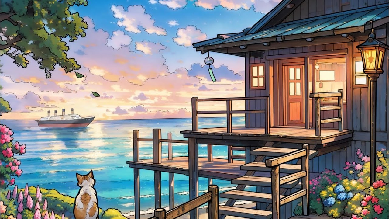 Zen Color app Summer House #paintbynumbers #digitalcoloring #relaxing #coloring #video #book #kitty