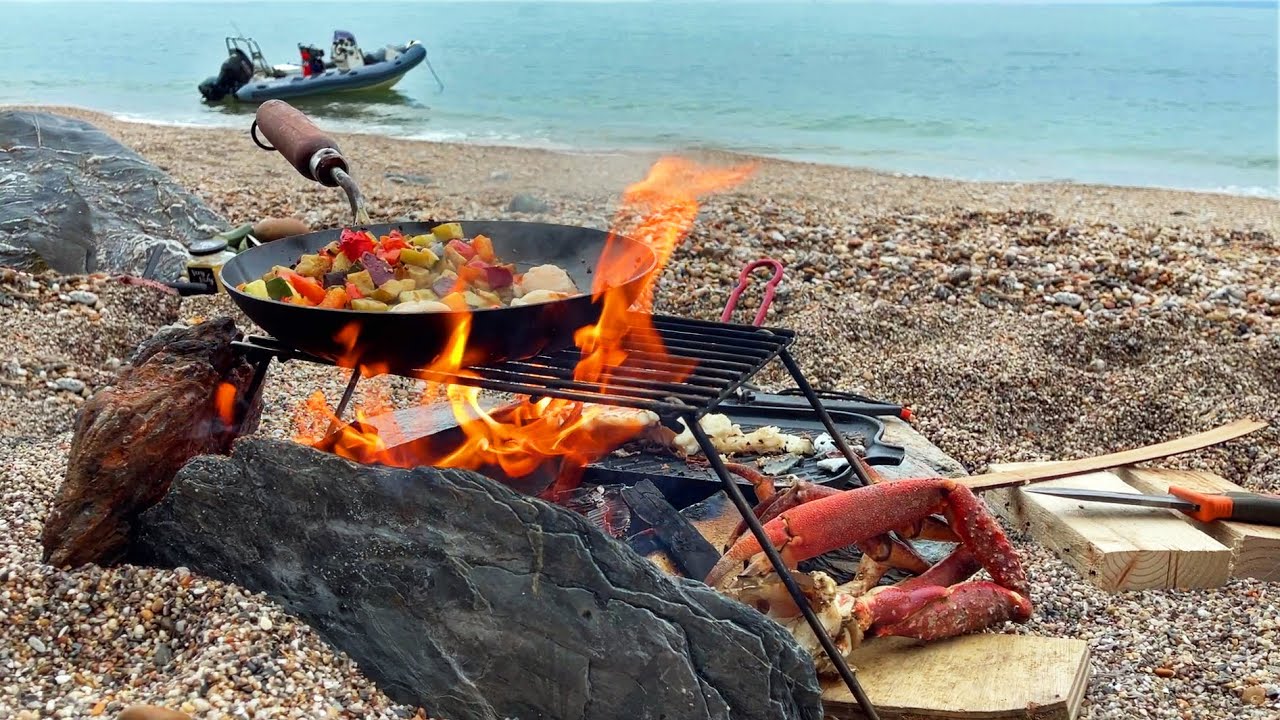 We dived for Crabs, Fish, Scallops and Cooked them up on the Beach!