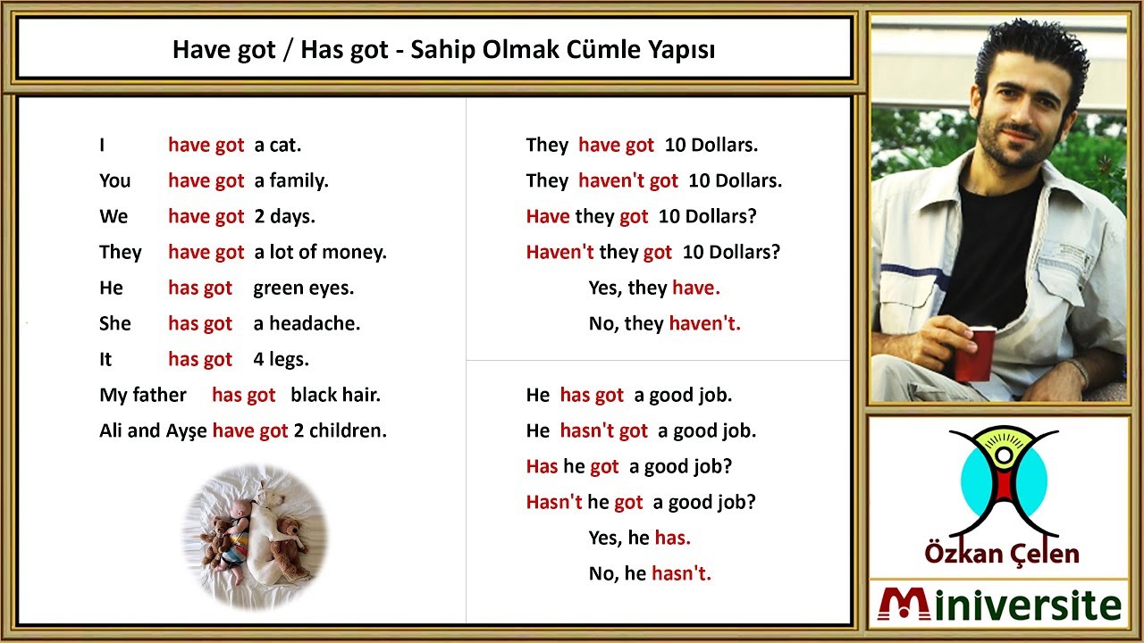 12. Have got / Has Got  - Sahip Olmak Cümle Yapısı