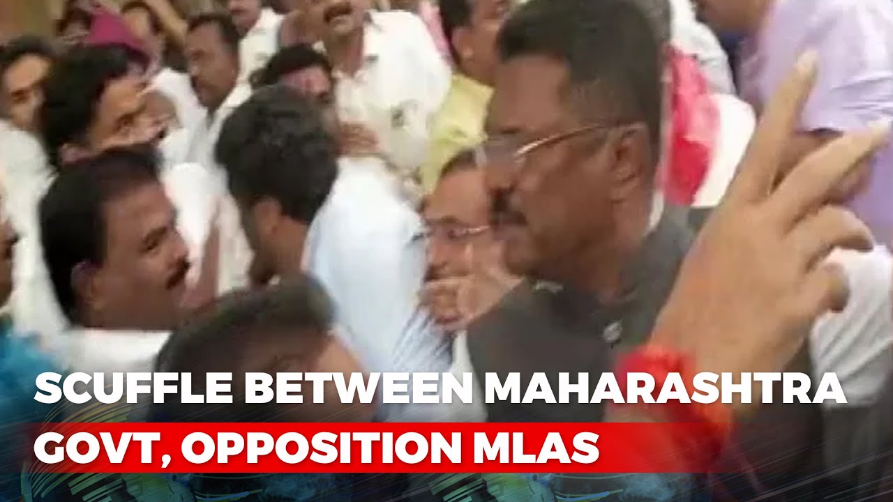 Watch: Tussle In Assembly Between Sena's Eknath Shinde Camp, Opposition