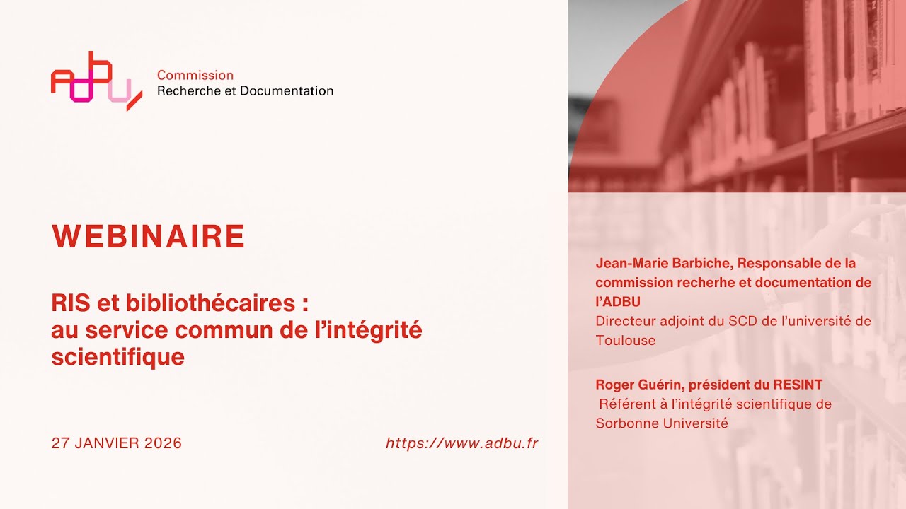 Webinaire // RIS et bibliothécaires :au service commun de l’intégrité scientifique