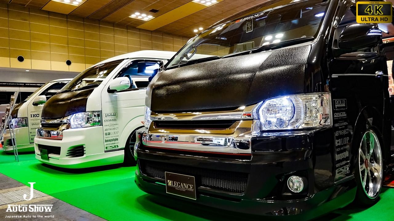 (4K)modified TOYOTA HIACE booth 2017 カスタムハイエースゾーン - 大阪オートメッセ2017
