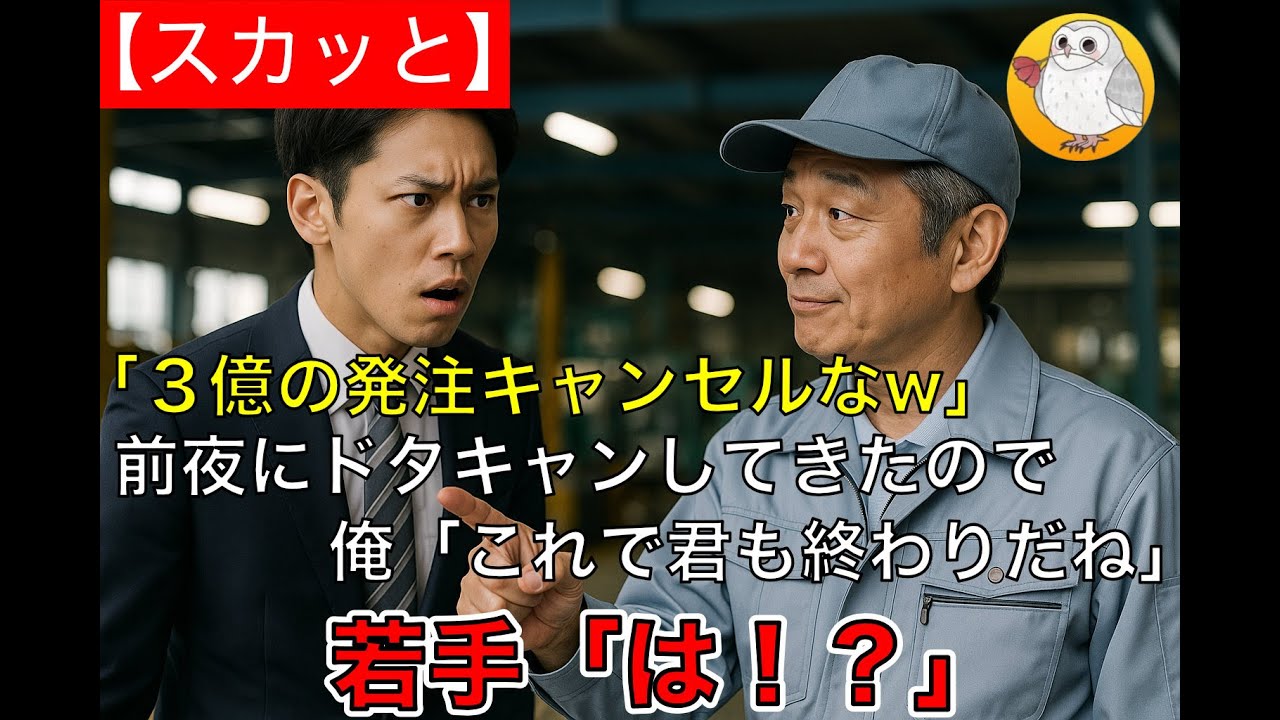 【スカッと】俺の家電工場を見下すメーカーのエリート社員「３億の発注キャンセルなw」納品前夜にドタキャンしてきたので俺「これで君も終わりだね」若手「は！？」