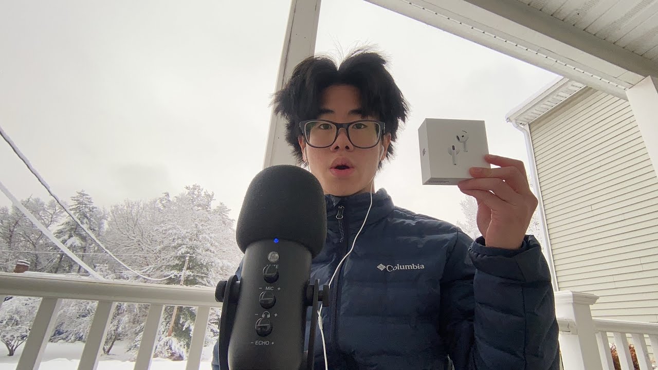 ASMR AirPods 4 unboxing in the snow